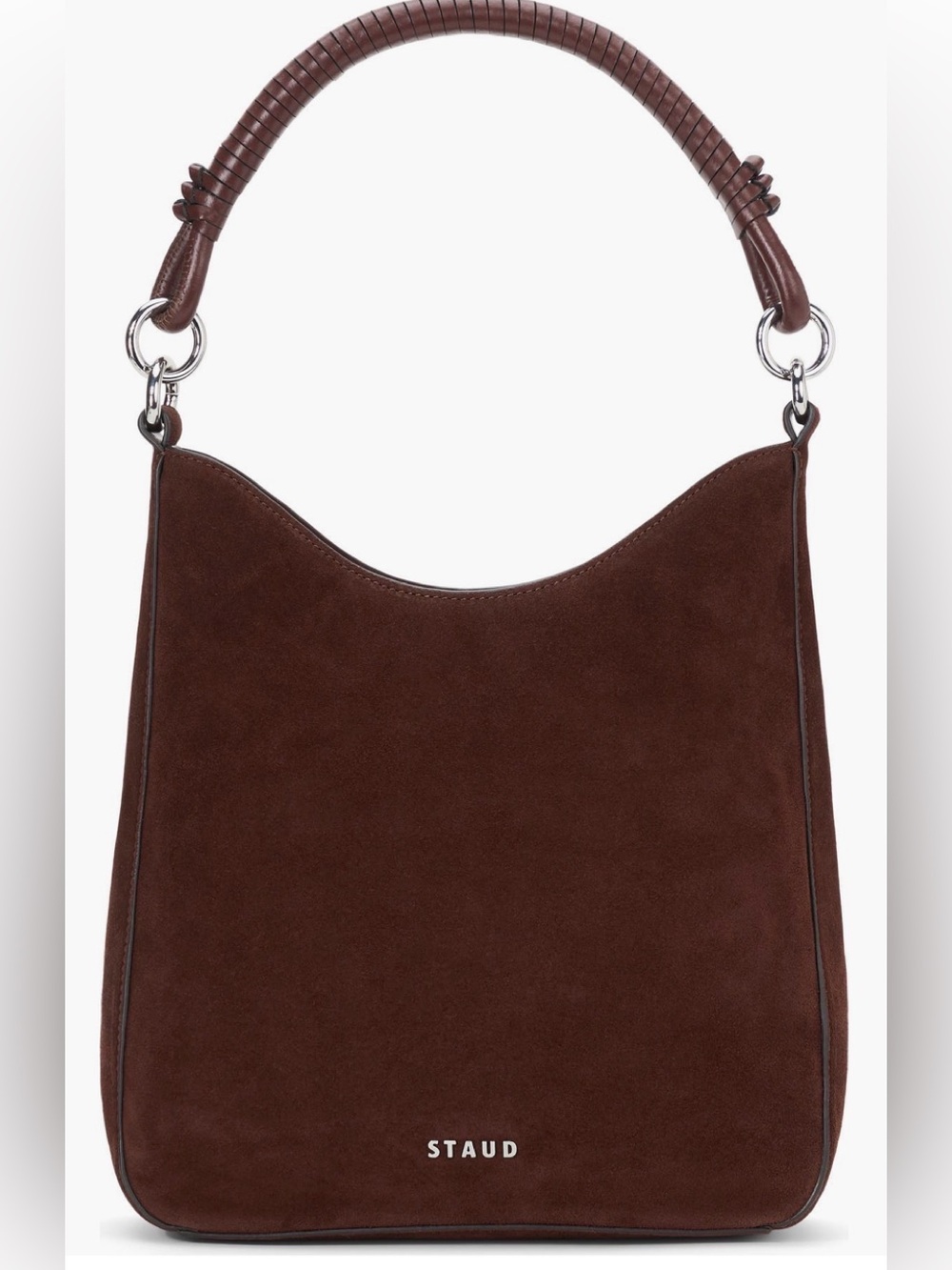 STAUD Mahogany Mel Suede Shoulder Bag - Picture 1 of 4